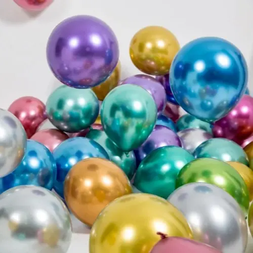 10 hüvelykes fém króm-latex léggömbök