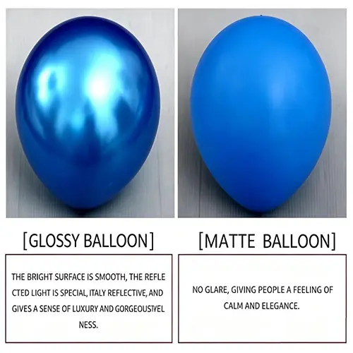 Matt vs fényes latex léggömbök