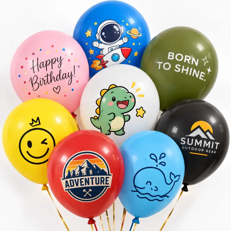 Egyedi nyomtatott latex ballon MOQ több logó kialakításához