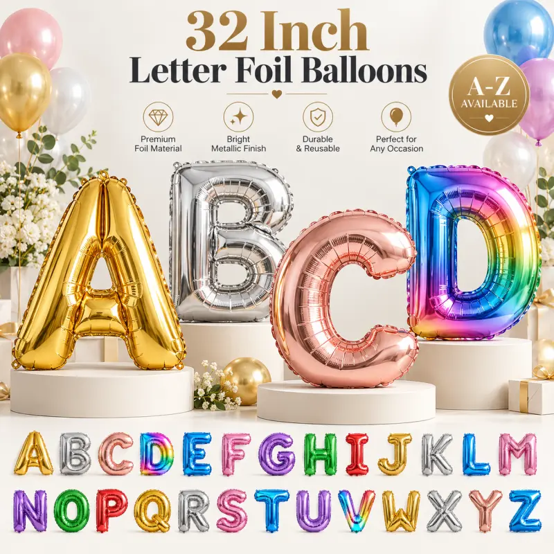 32 hüvelykes Letter Fólia léggömbök
