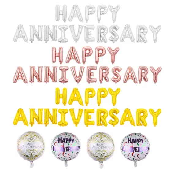 Boldog évfordulót fólia léggömb dekoráció