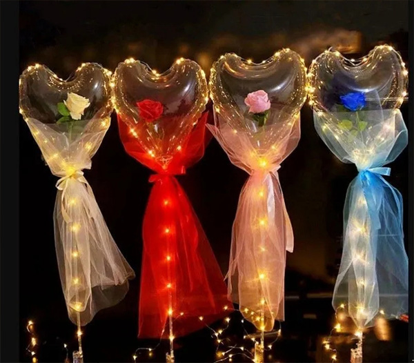 Szív alakú Bobo Balloon Rose készlet