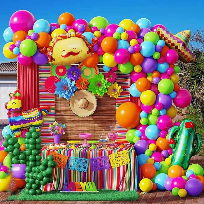 Mexikói fiesta ballon íves koszorú készlet