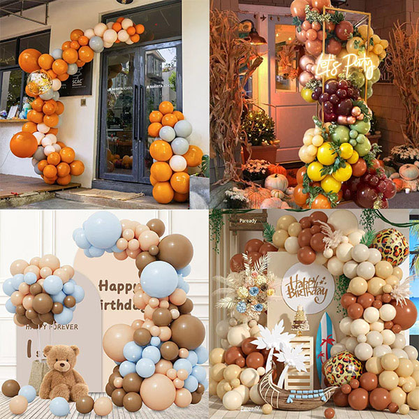 Retro színű ballon koszorú készlet