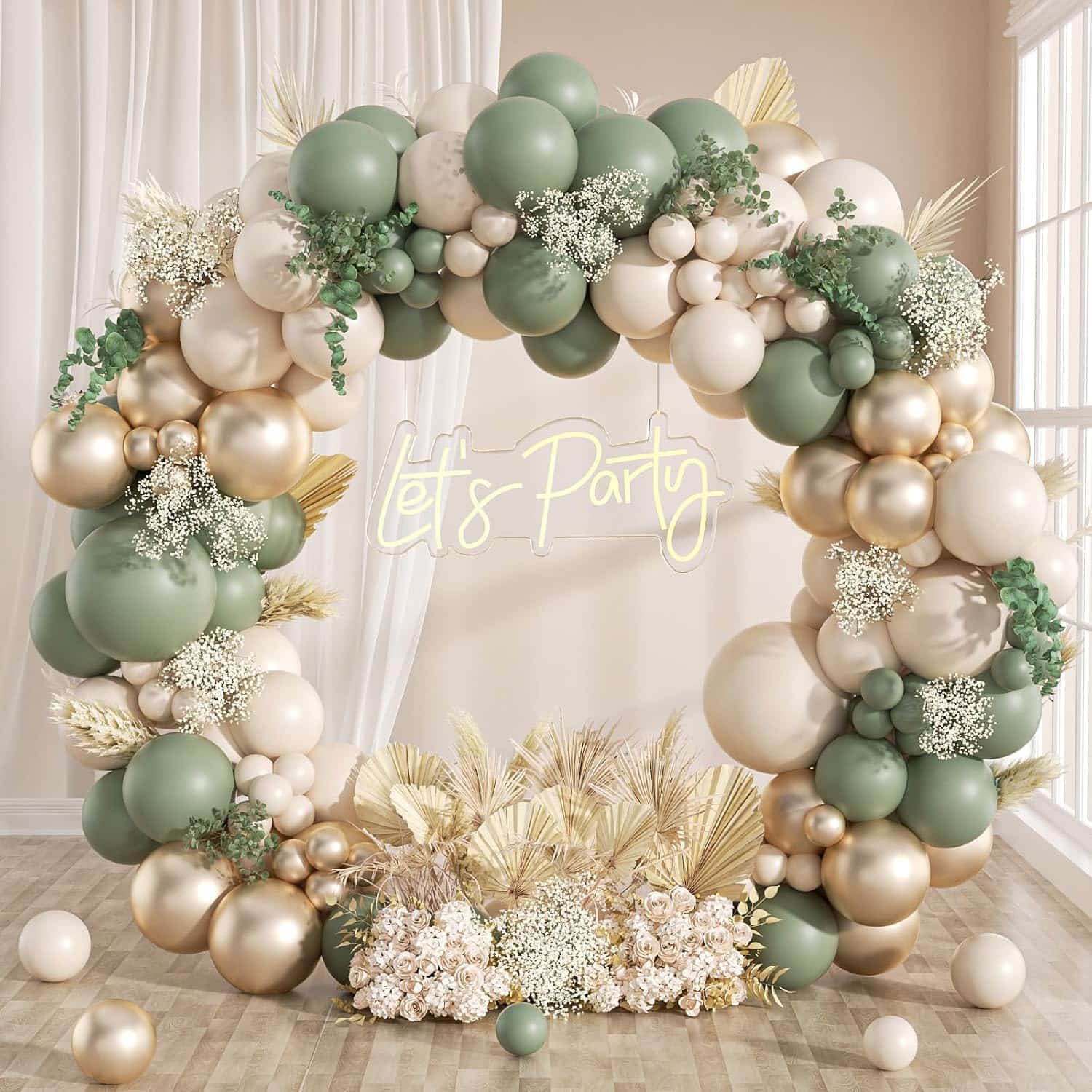 Sage Green Boho Balloon Garland Arch Kit